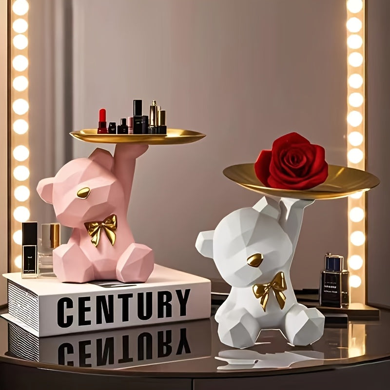 Uroczy miś z tacką na klucze