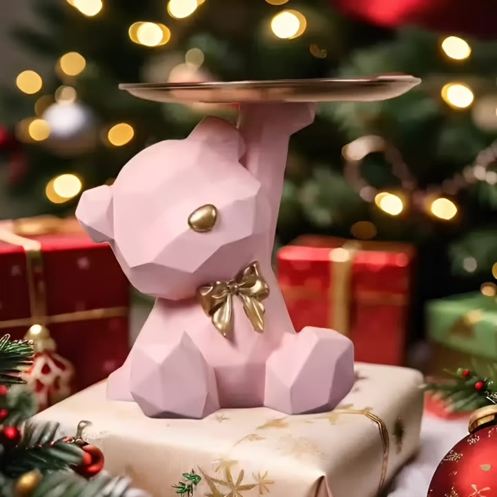 Uroczy miś z tacką na klucze