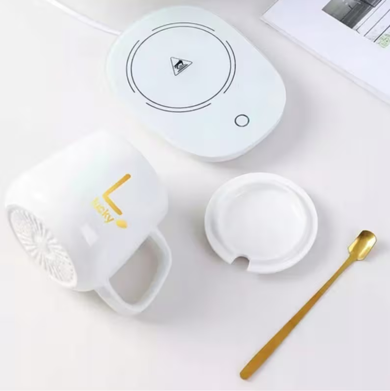 Kubek z podgrzewaczem biały