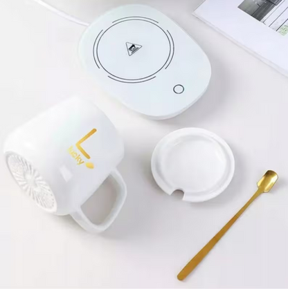 Kubek z podgrzewaczem biały