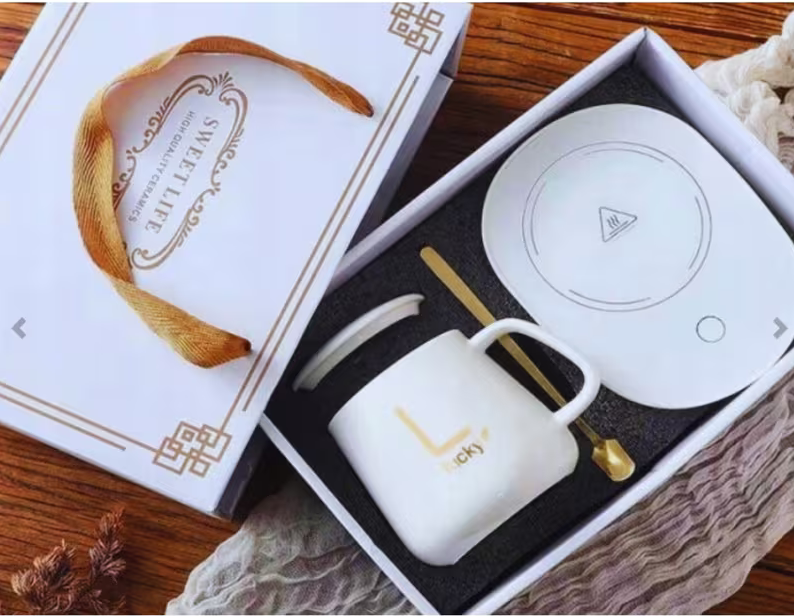 Kubek z podgrzewaczem biały