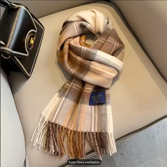 Szal zimowy brytyjski klasyczny 100 % wełna