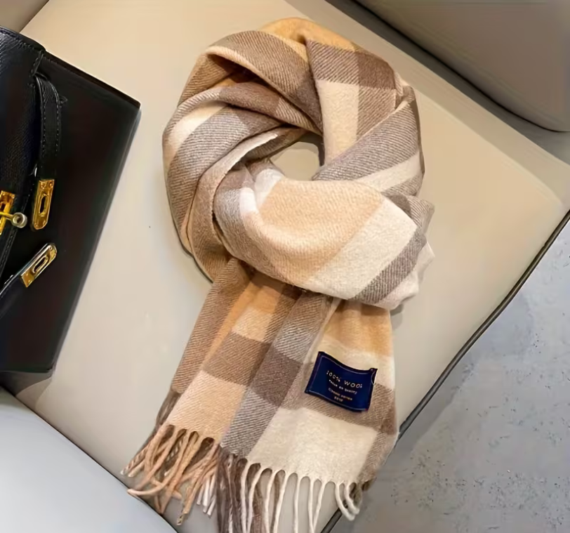 Szal zimowy brytyjski klasyczny 100 % wełna