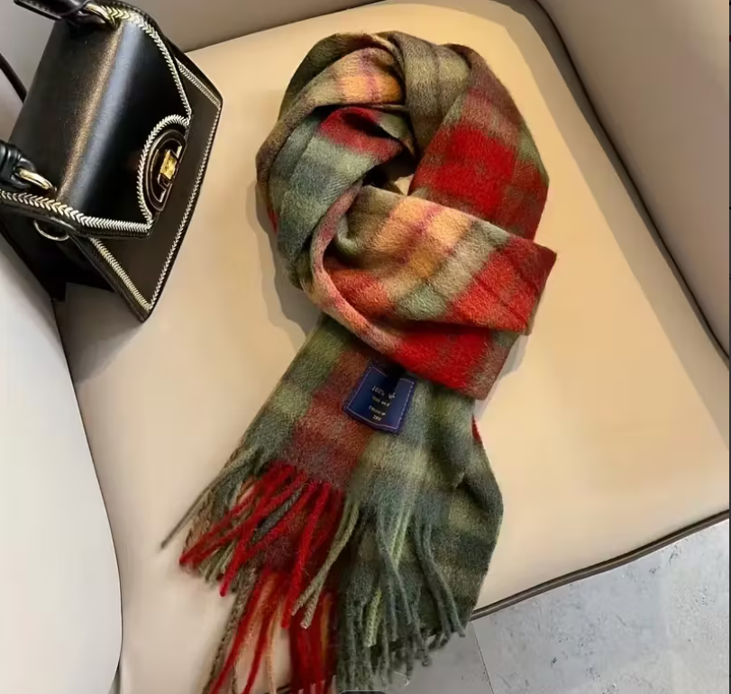 Szal zimowy brytyjski klasyczny 100 % wełna
