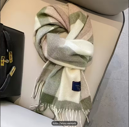 Szal zimowy brytyjski klasyczny 100 % wełna