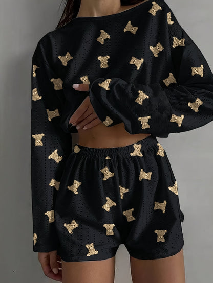 Delikatna piżama z misiem